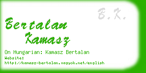 bertalan kamasz business card